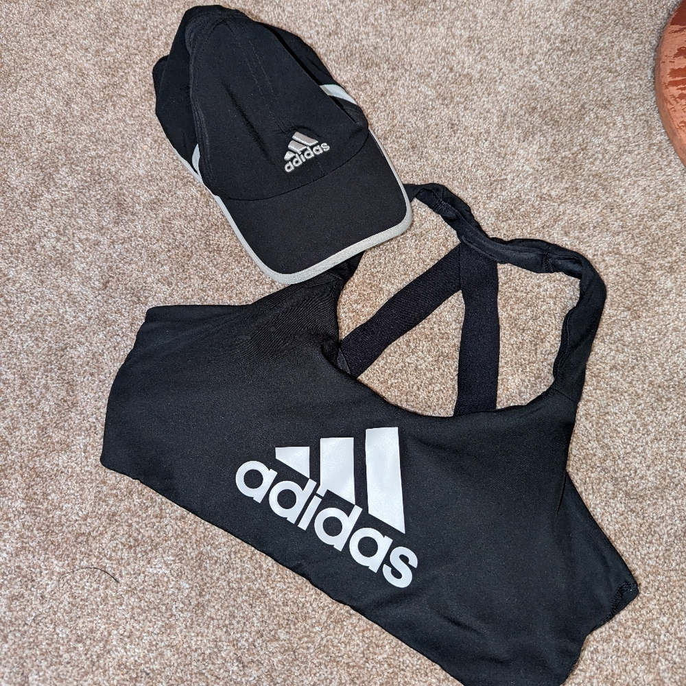 Adidas Sports Bra And Hat Set